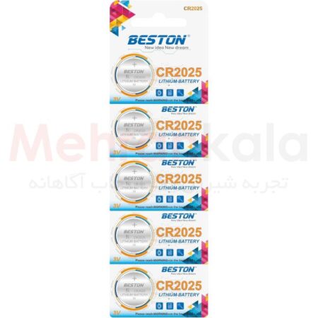 باتری لیتیوم سکه ای بستون مدل CR2032 بسته 5 عددی